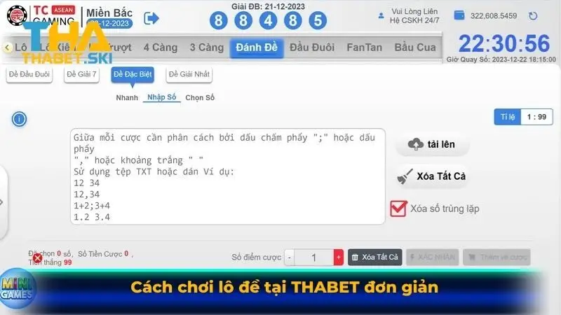 Cách chơi lô đề tại Thabet đơn giản