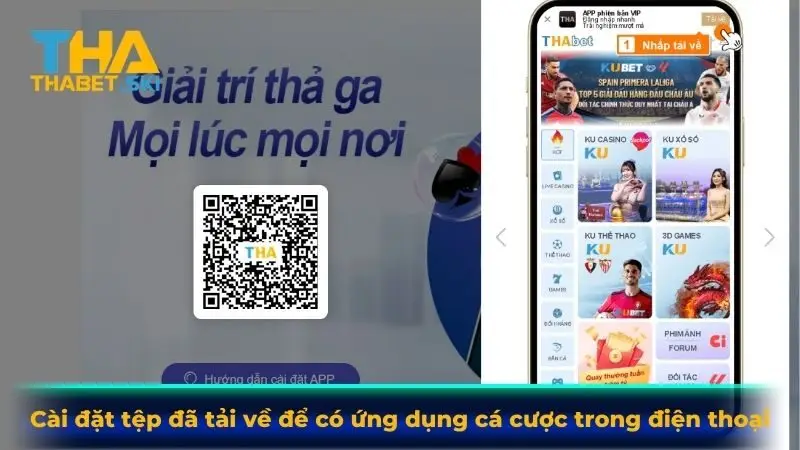 Cài đặt tệp đã tải về để có ứng dụng cá cược trong điện thoại