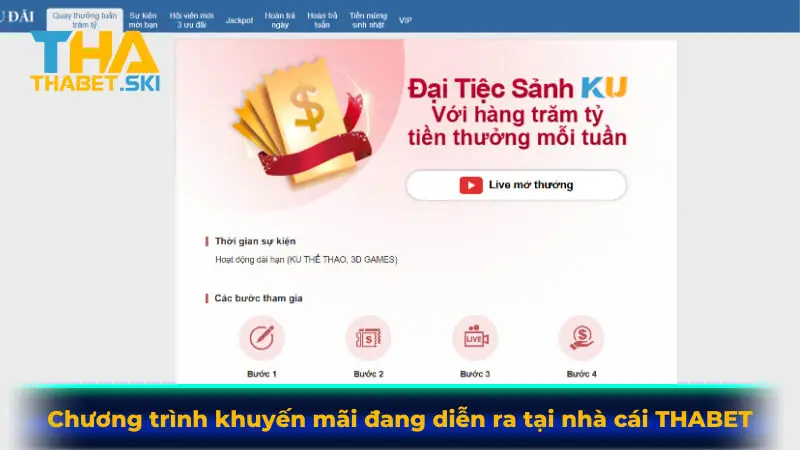 Chương trình khuyến mãi đang diễn ra tại nhà cái THABET Chương trình khuyến mãi đang diễn ra tại nhà cái THABET
